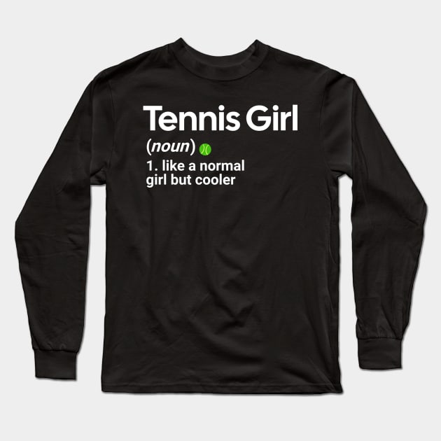 Tennis-Girl Long Sleeve T-Shirt by ellabeattie